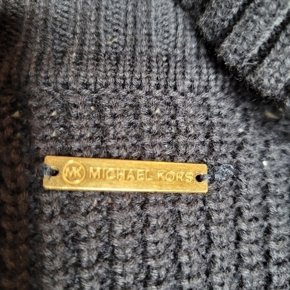 Michael Kors Grey Ribbed Cowl Neck Knit Sweater - Picture 8 of 11